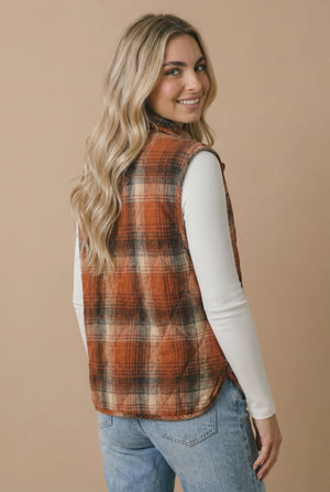Quilted Snap Button Puffer Vest