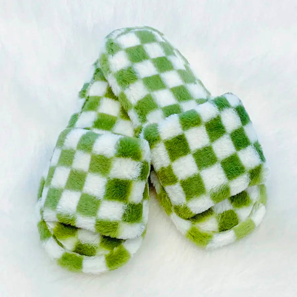 Luxe Lounge Checker Cozy Slipper