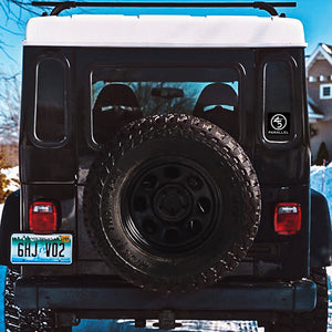 45th Life Classic Logo Sticker 4x4 on a jeep
