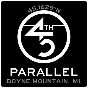 45th Life My Latitude Sticker featuring 45th Parallel coordinates. Boyne Mountain, Michigan