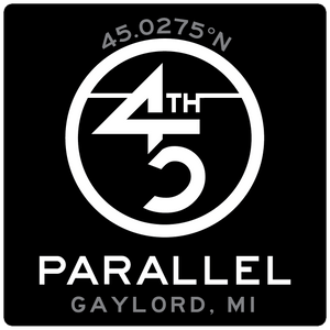 45th Life My Latitude Sticker featuring 45th Parallel coordinates. Gaylord Michigan
