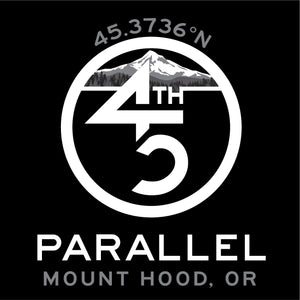 45th Life My Latitude Sticker featuring 45th Parallel coordinates. Mount Hood, Oregon