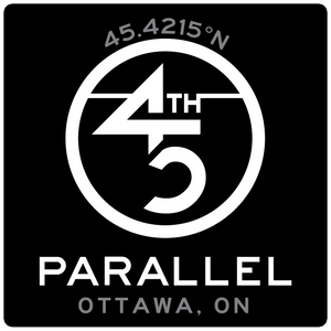 45th Life My Latitude Sticker featuring 45th Parallel coordinates. Ottawa, Ontario