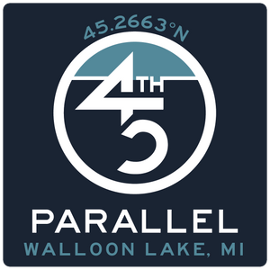 45th Life My Latitude Sticker featuring 45th Parallel coordinates. Walloon Lake, Michigan