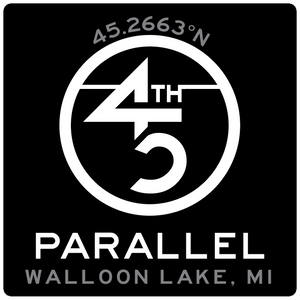 45th Life My Latitude Sticker featuring 45th Parallel coordinates. Walloon Lake, Michigan