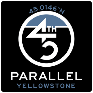 45th Life My Latitude Sticker featuring 45th Parallel coordinates. Yellowstone, Montana