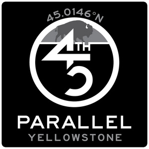 45th Life My Latitude Sticker featuring 45th Parallel coordinates. Yellowstone, Montana. Buffalo