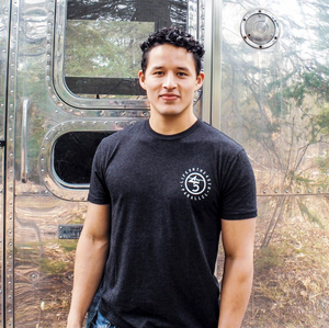 45th Parallel Tagline Tee in Vintage Black front view