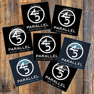 45th Life My Latitude Sticker featuring 45th Parallel coordinates