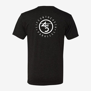45th Parallel Tagline Tee in Vintage Black back view