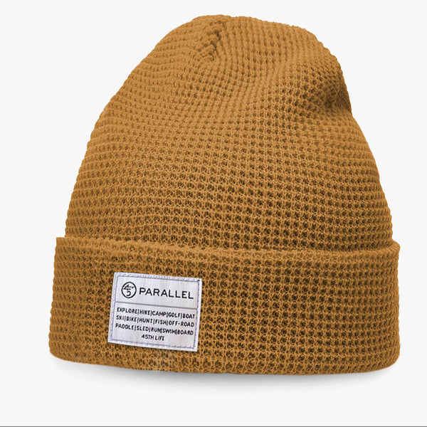 ACTIVITY PATCH WAFFLE KNIT BEANIE - 45TH PARALLEL