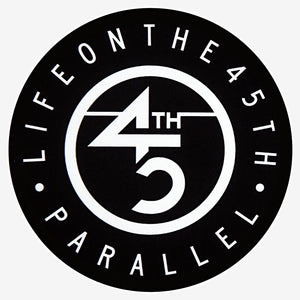 45th Parallel Tagline Sticker in Black